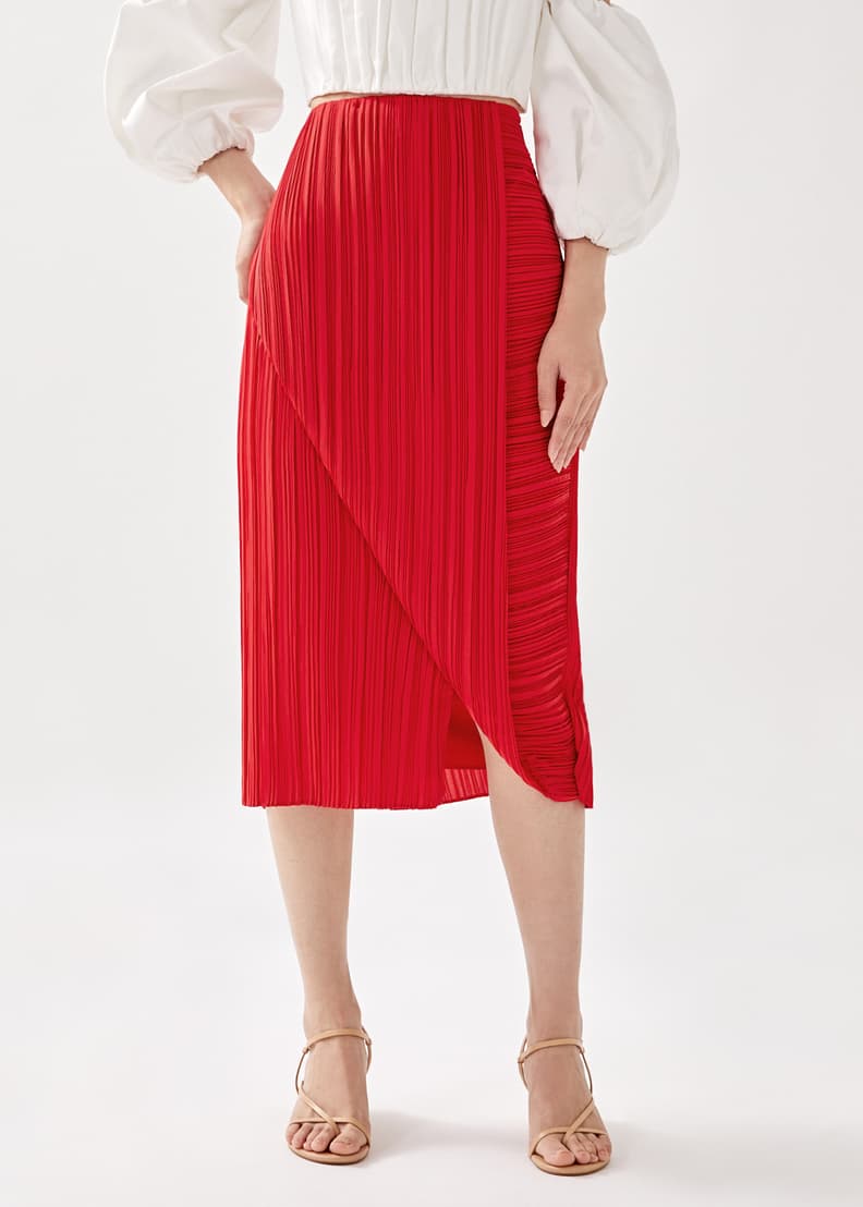 【BAON】Nekomi Pleated Midi Skirt niobe-clothing-