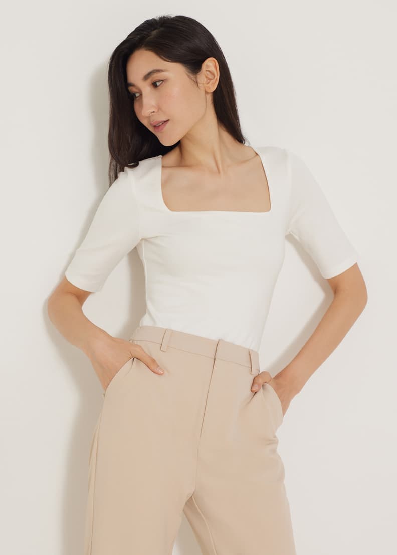 Nesri Square Neck Bodysuit | Love, Bonito US