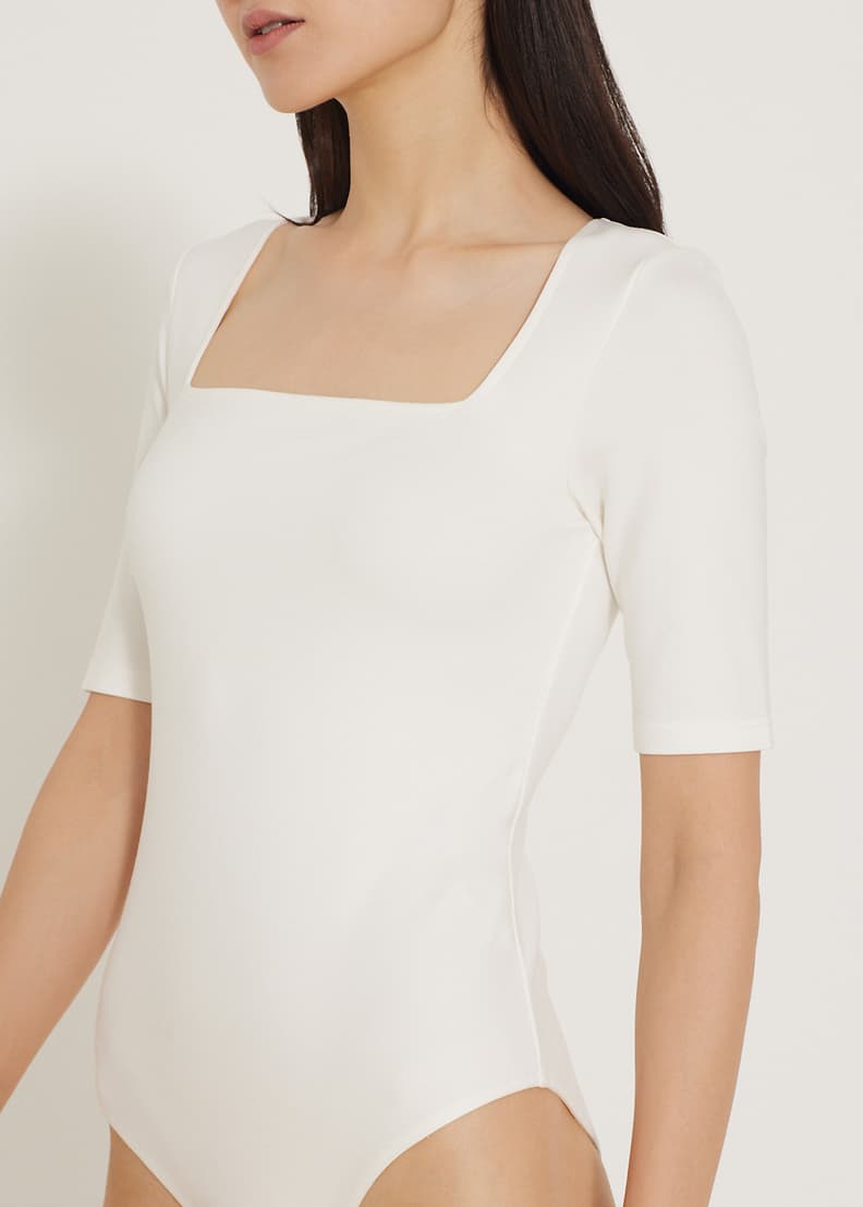 White square neck bodysuit store