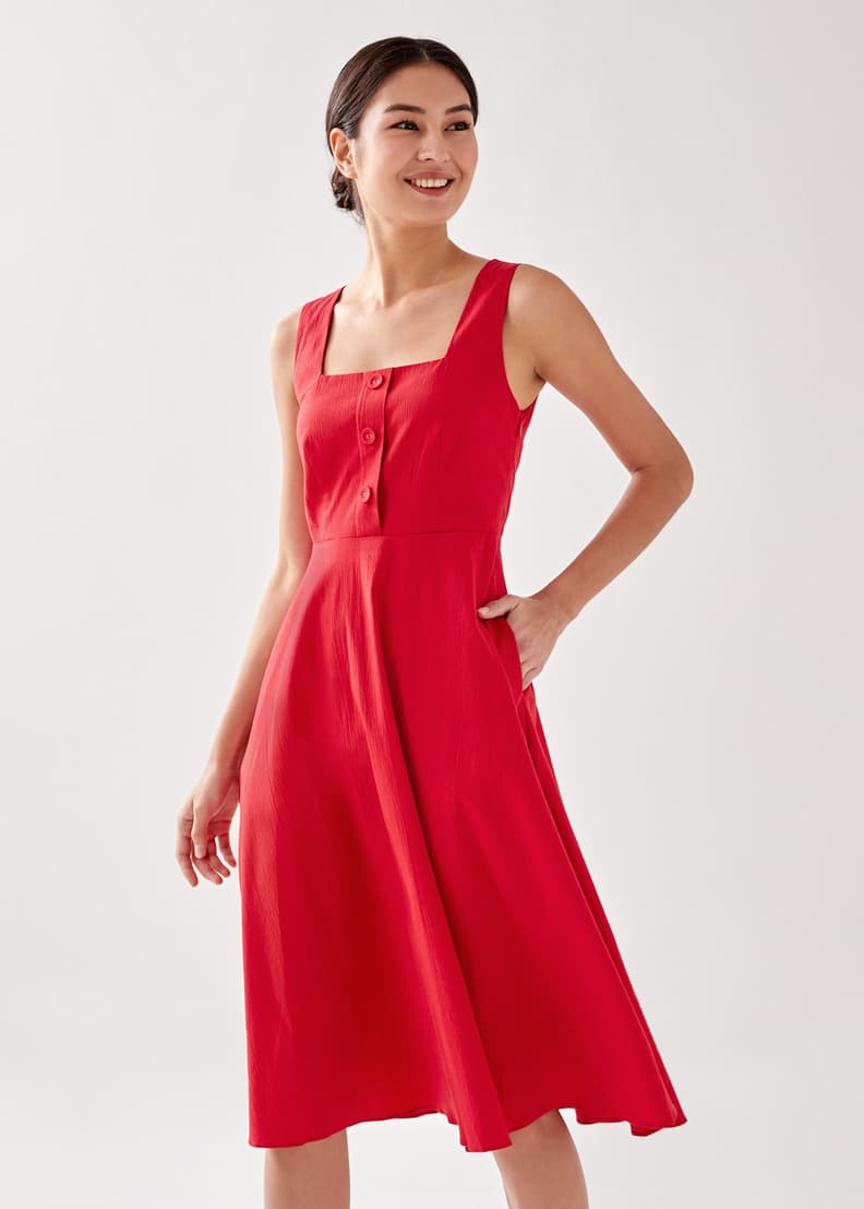 Buy Roselynn Textured Midi Dress Love Bonito Singapore Shop