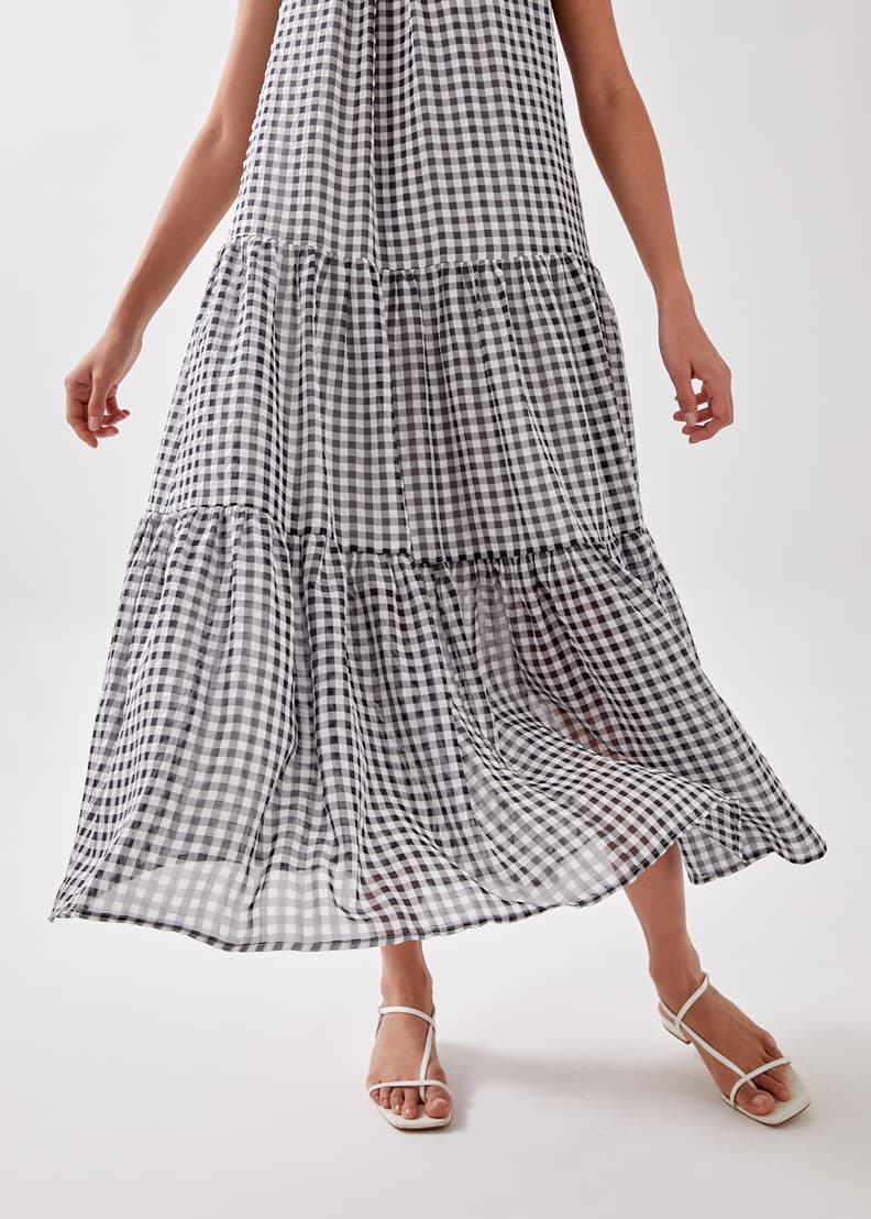 Emalynn Tiered Gingham Maxi Dress