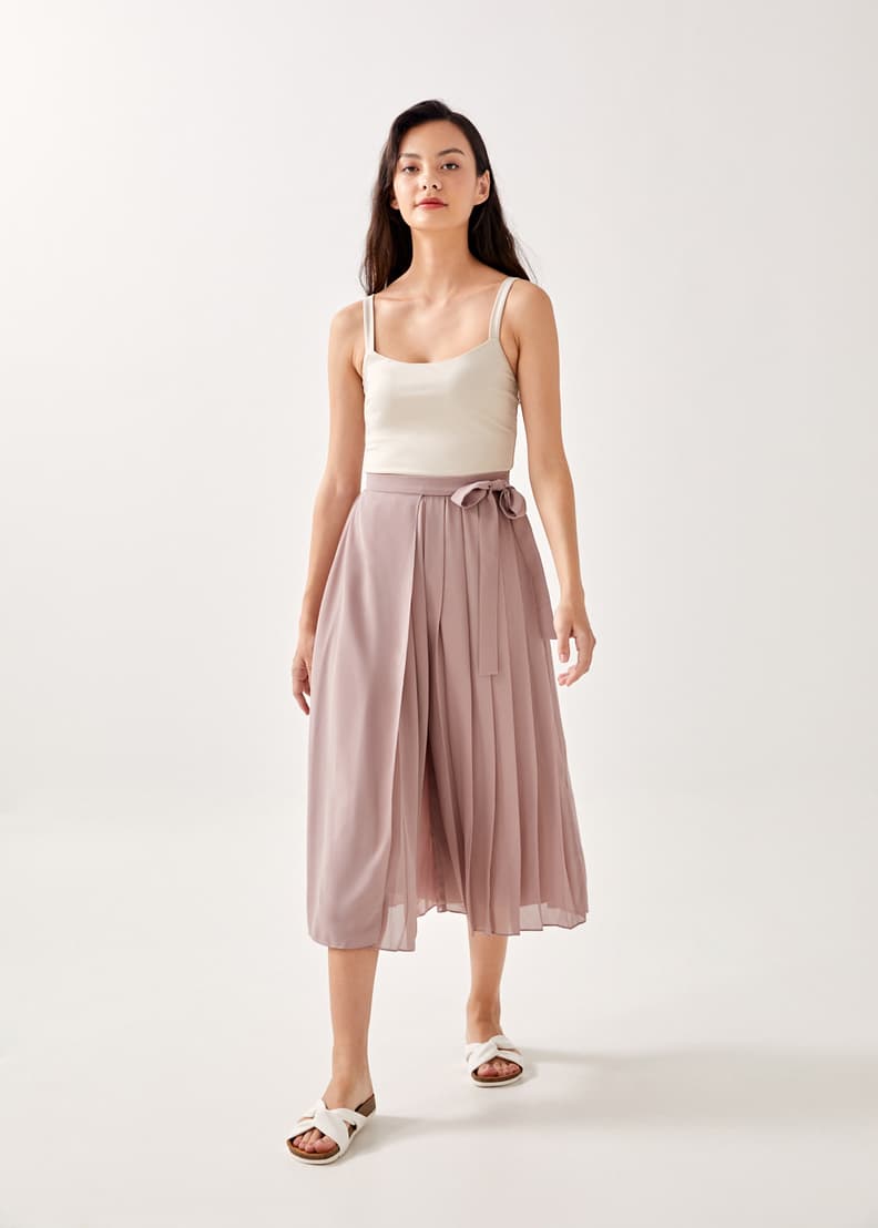 Pleated best sale culottes skirt