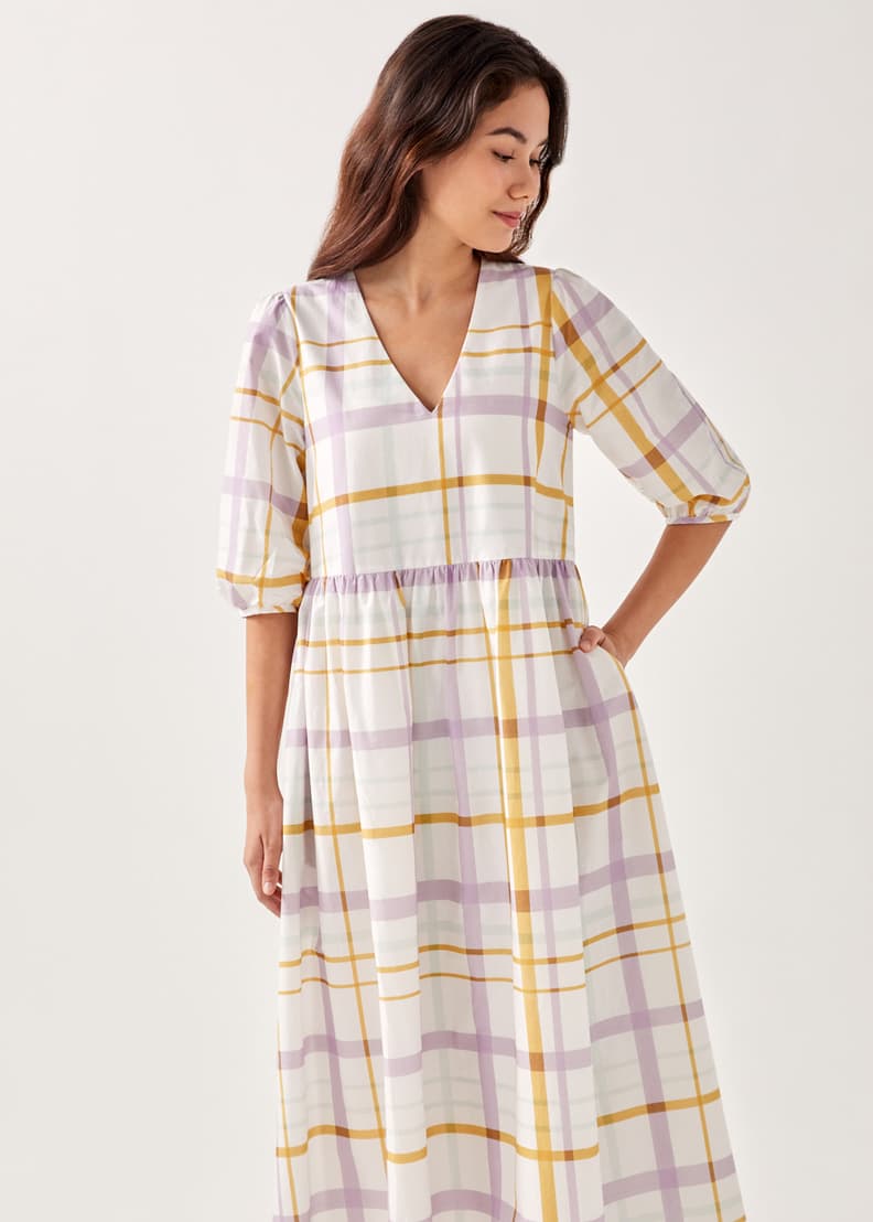 Gingham print dress hot sale