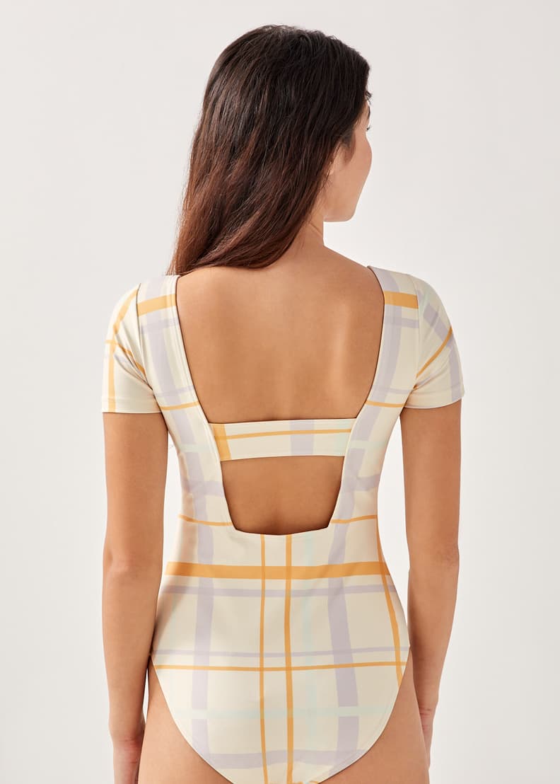 Gingham ruffle swimsuit store