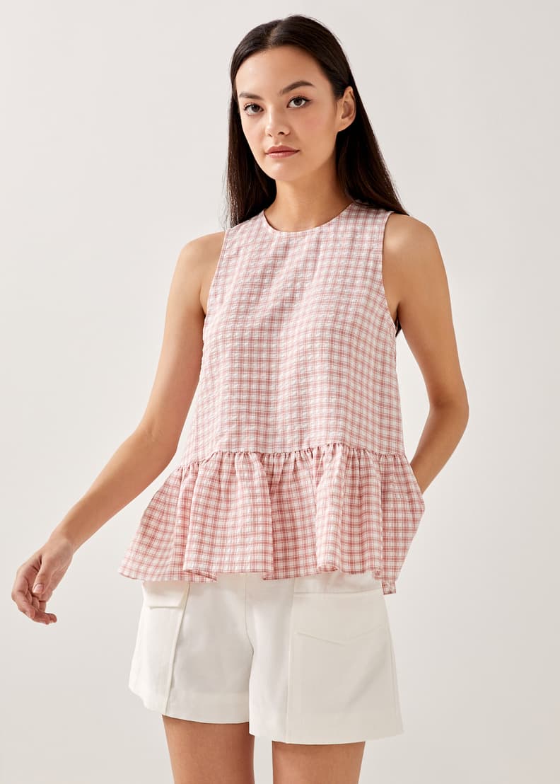 Gingham peplum 2025