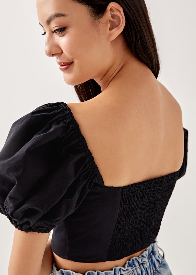 Bustier puff cheap sleeve top