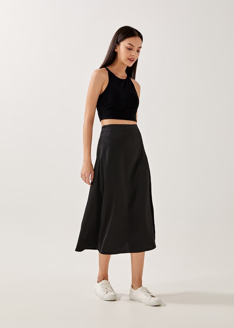 Elastic waist new arrivals slip skirt