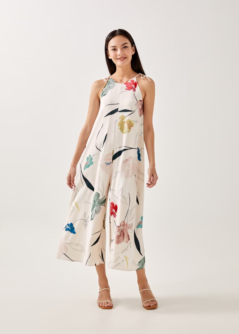 Jumpsuit with shoulder ties hot sale