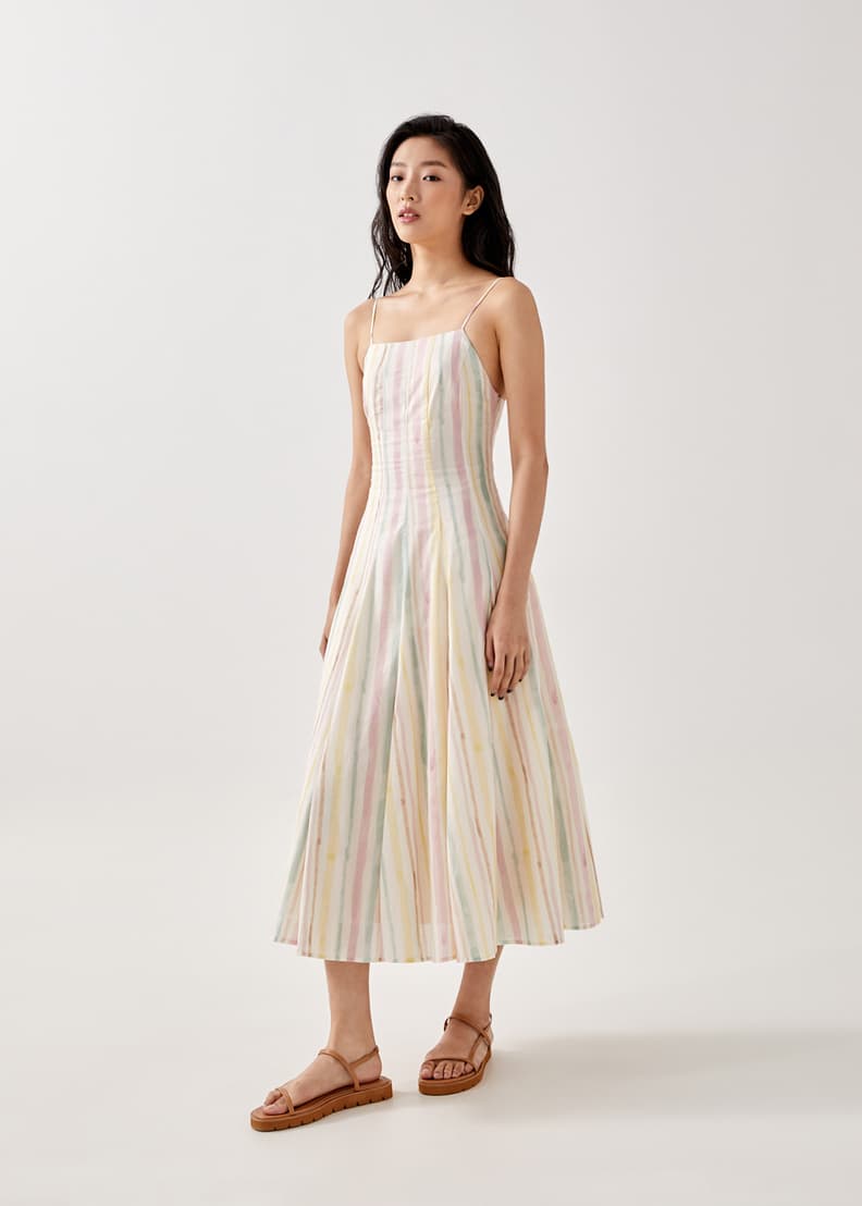 Pastel striped sale maxi dress