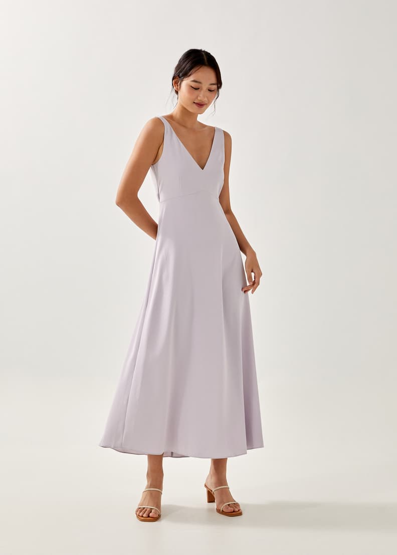 v plunge maxi dress