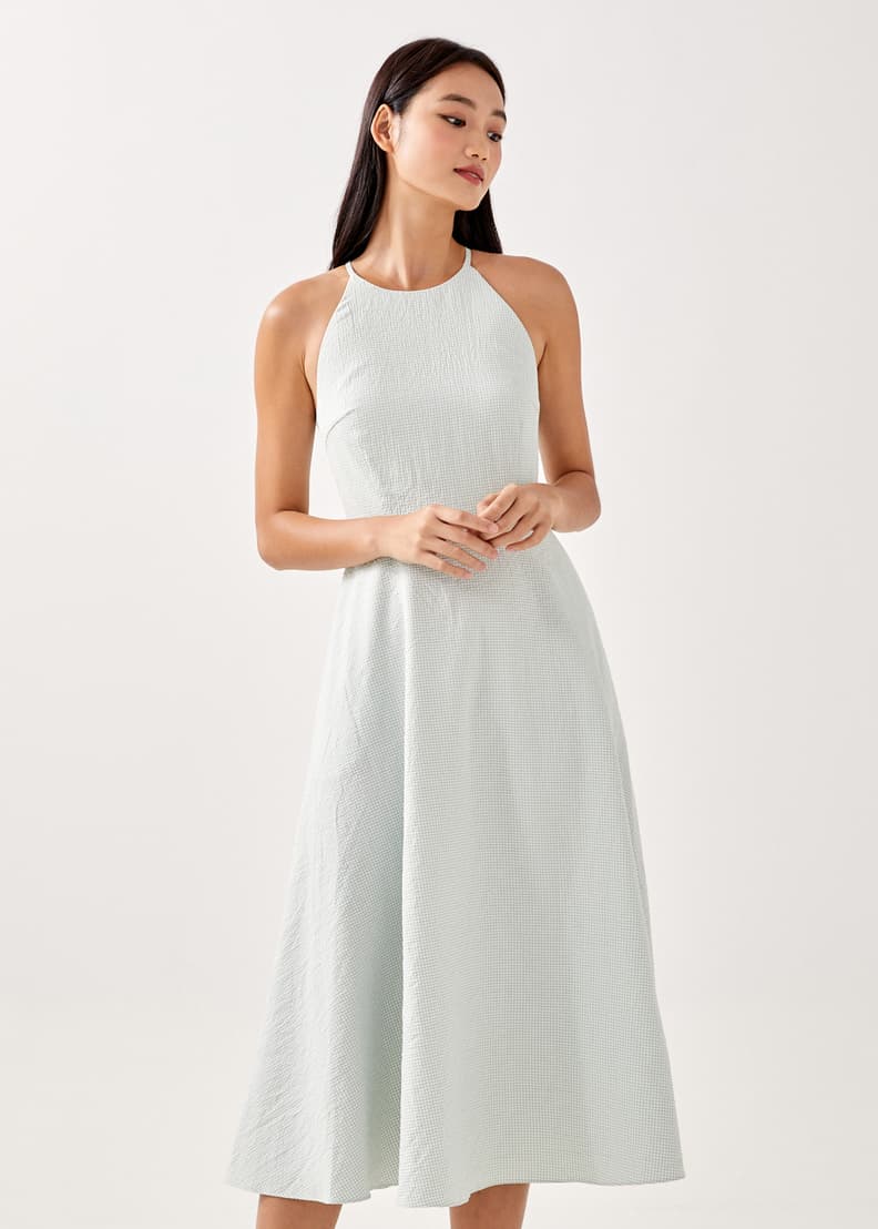 Evalynn Gingham Fit Flare Dress
