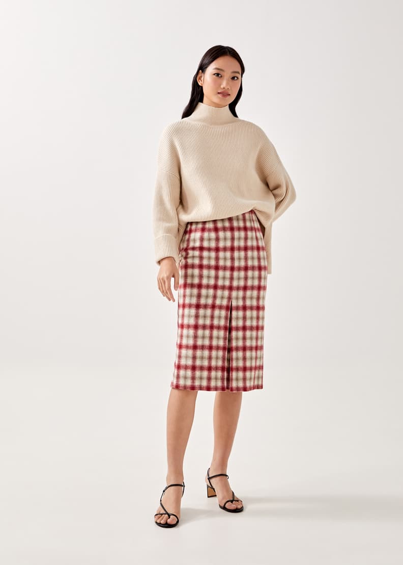 Annika Plaid Pencil Skirt