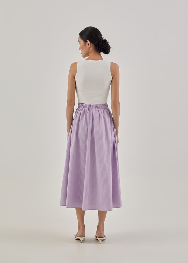Elastic waist flare skirt clearance