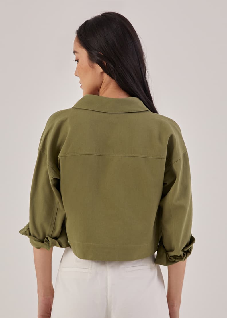 Lauretta Cotton Twill Crop Jacket