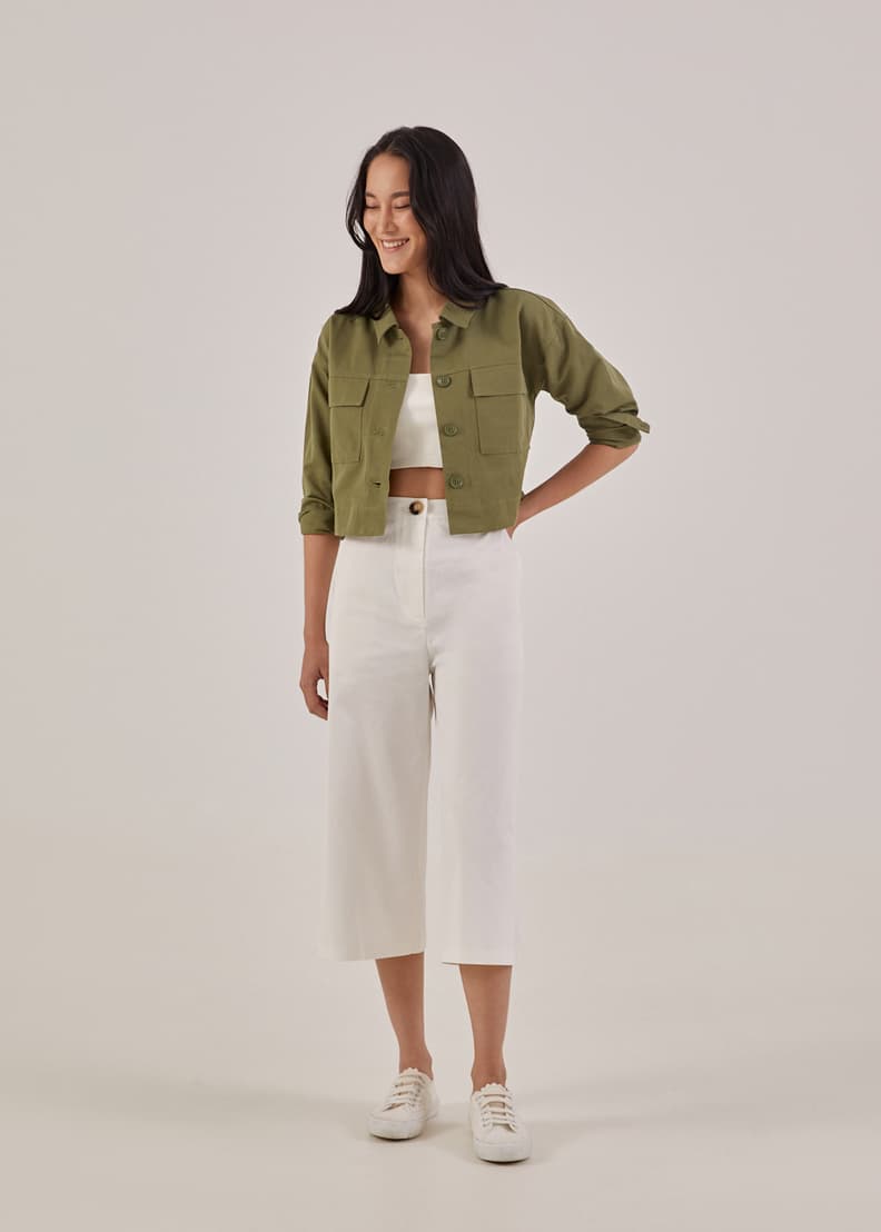 Lauretta Cotton Twill Crop Jacket