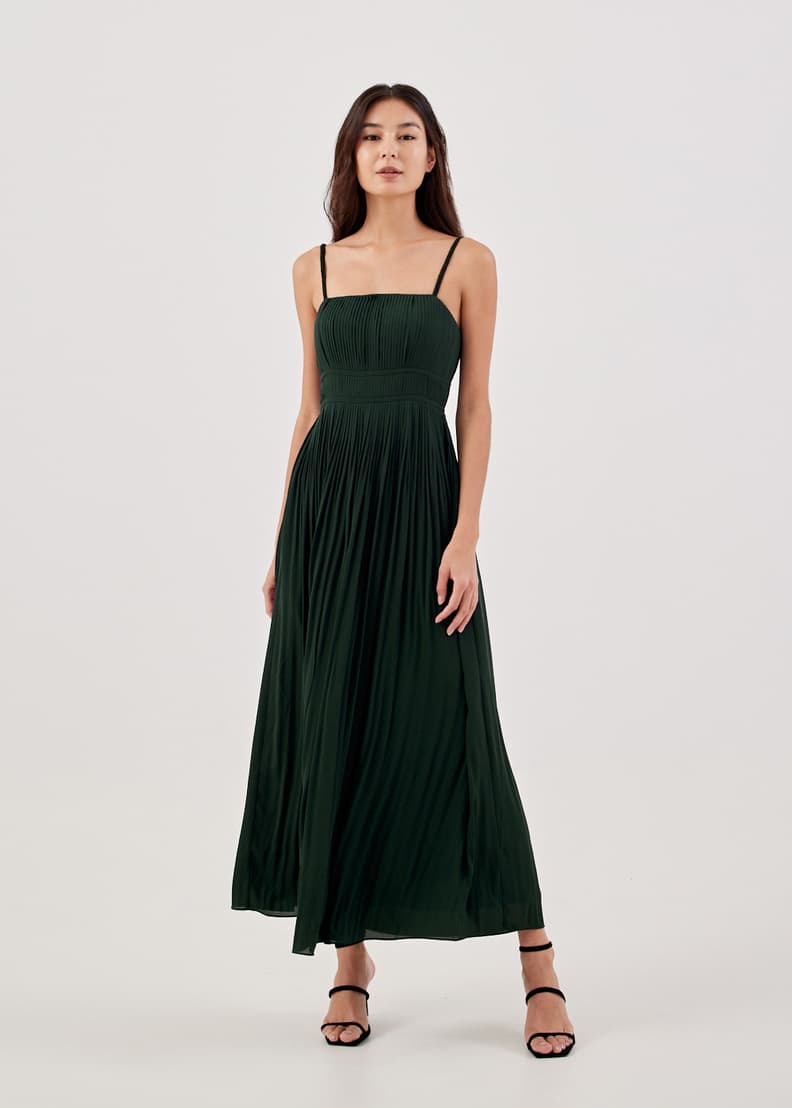 Buy Brittany Padded Pleated Maxi Dress @ Love, Bonito | Shop 