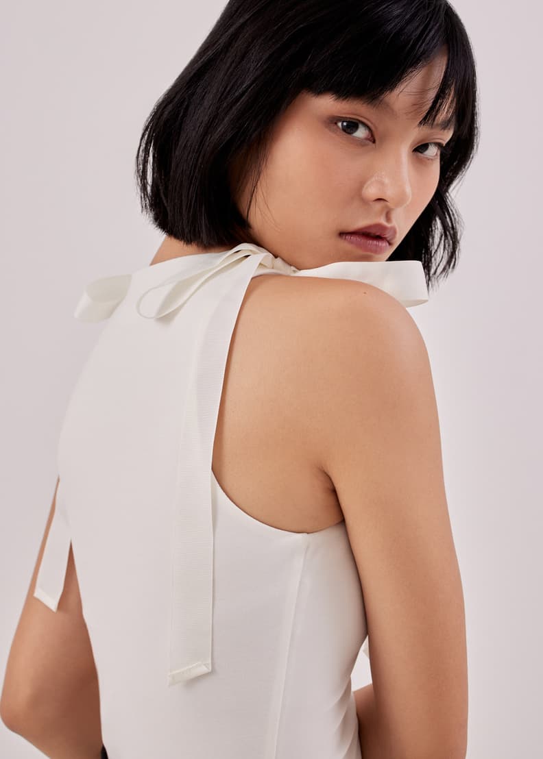 Buy Jeanne Grosgrain Tie Shoulder Tank Top Love Bonito Shop