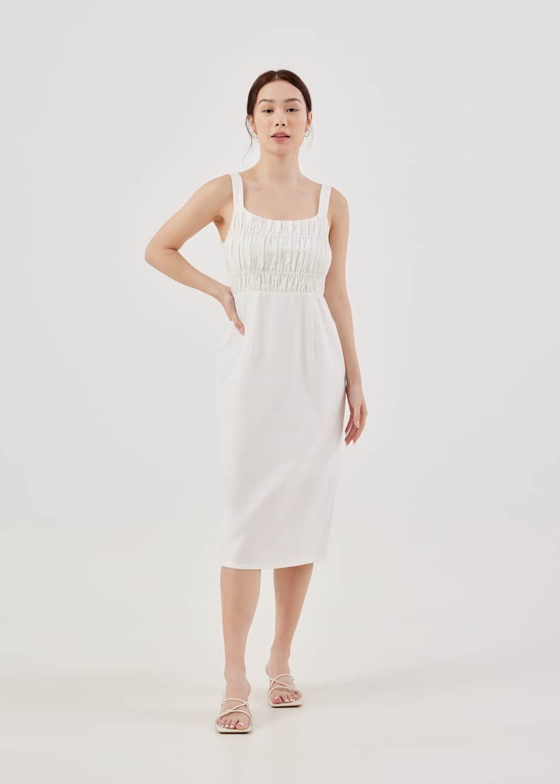 Coralee Linen Smocked Dress