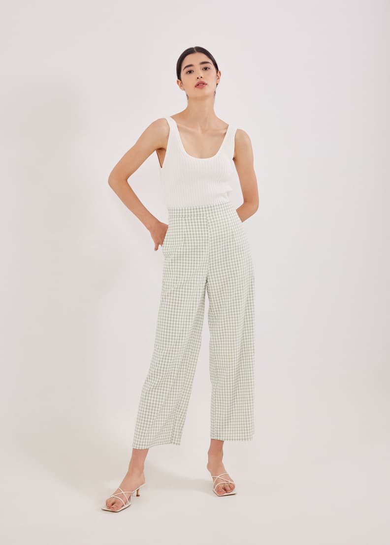 Gingham trousers on sale