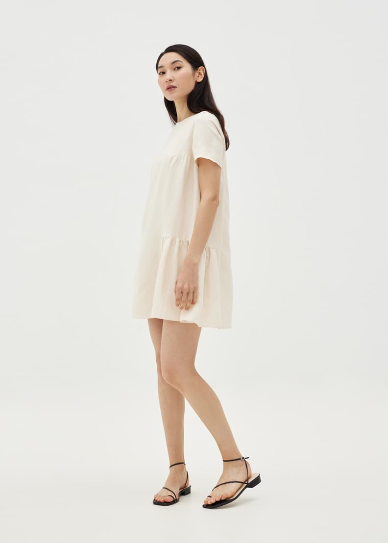 White linen swing top dress