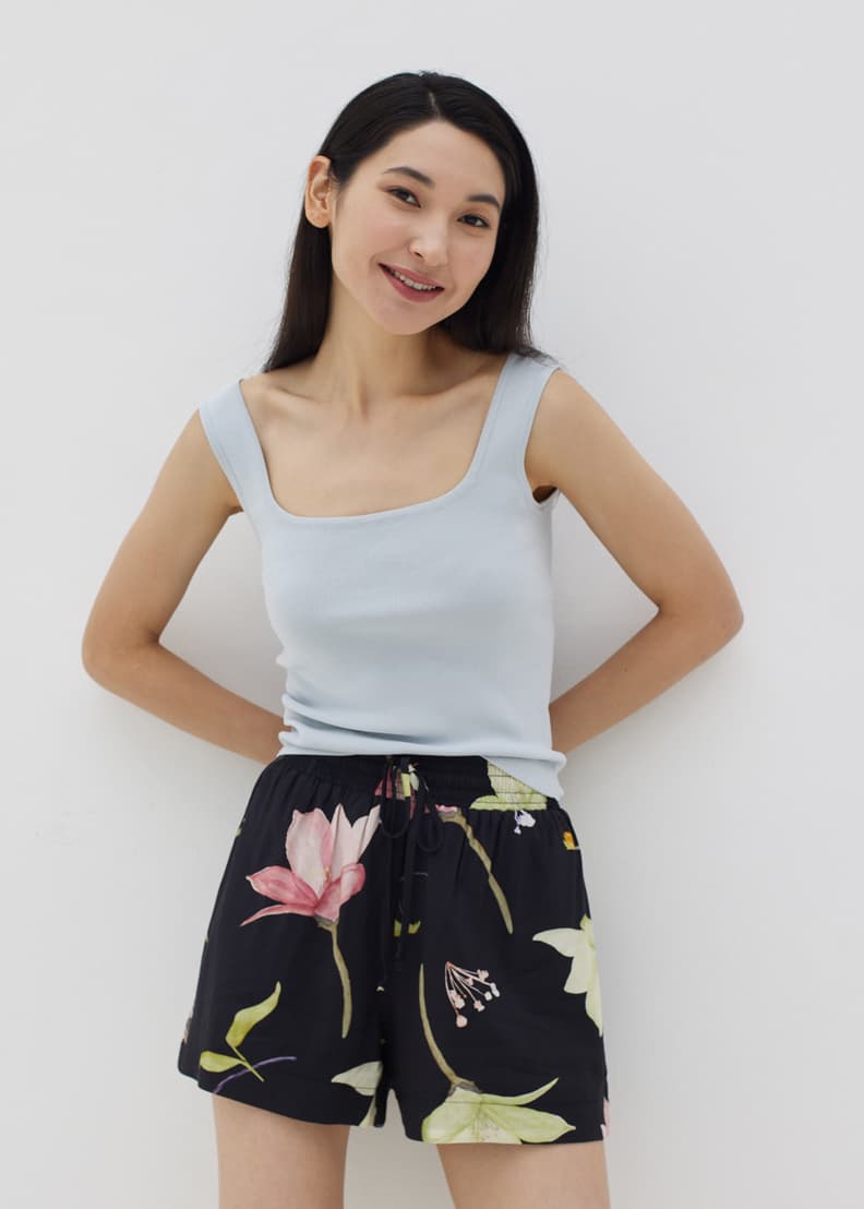 Verita Rayon Lounge Shorts in Renewed Blooms