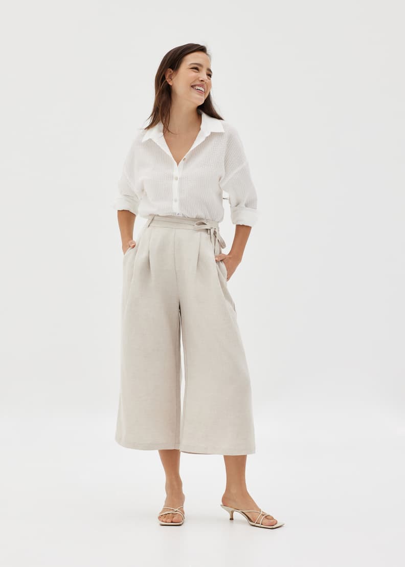 Wrinkle free discount linen pants womens
