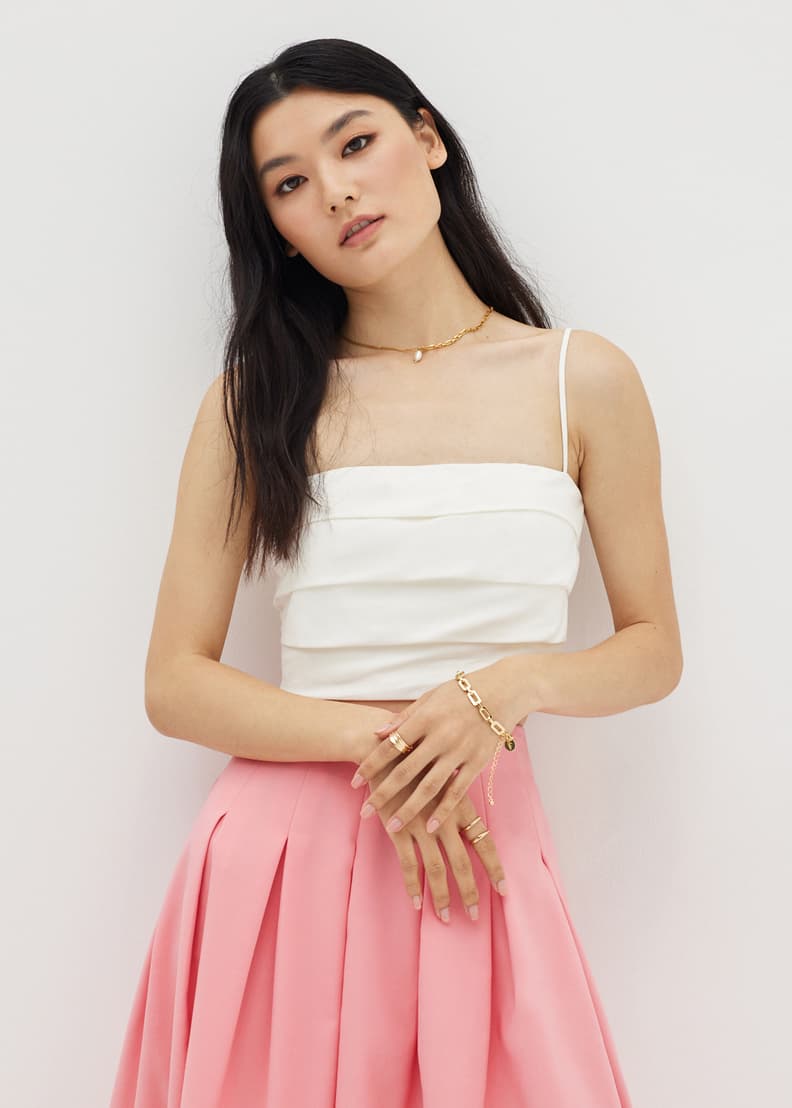 White crop discount top dress