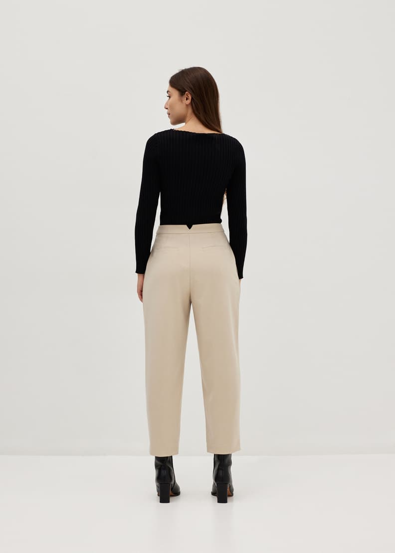 Brianne Textured Peg Leg Relaxed Pants | Love, Bonito SG