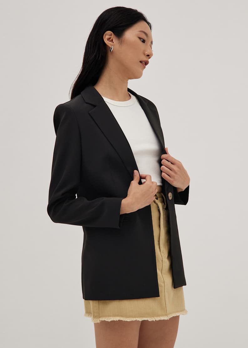 Haidyn Notch Lapel Relaxed Blazer Love Bonito US