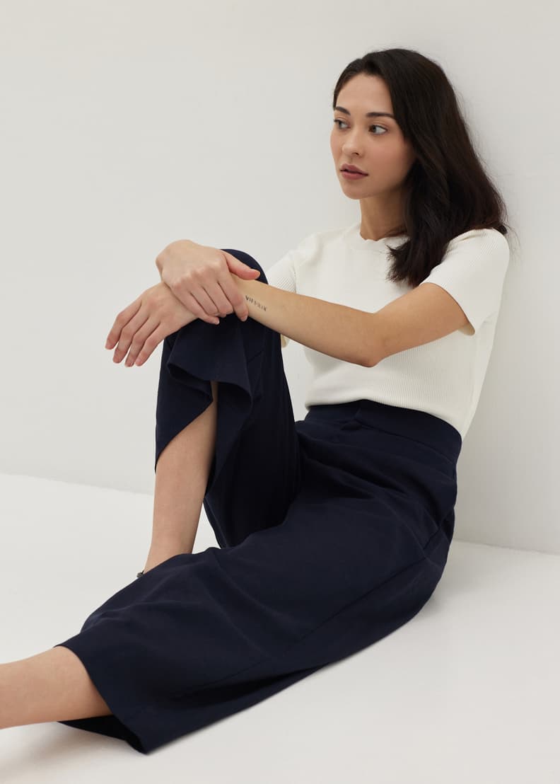 Linen wide hotsell leg culottes