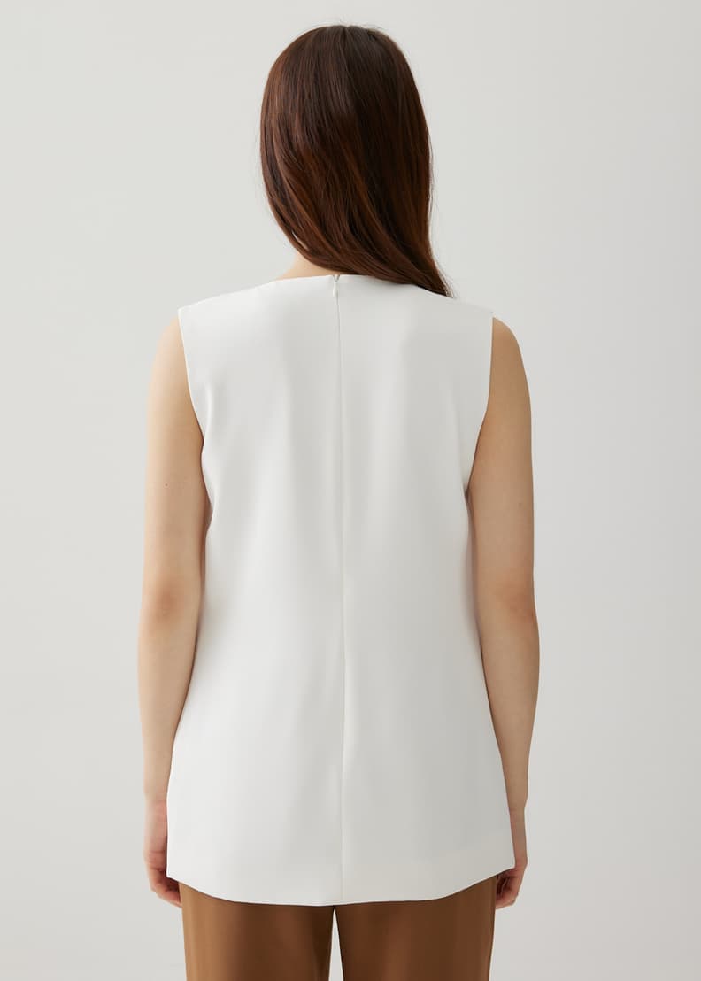 White v sale neck vest