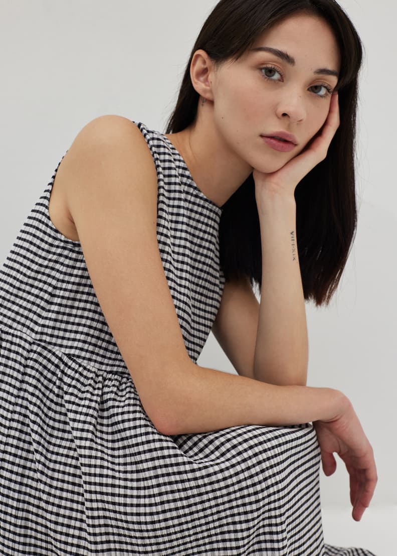 Gingham skater dress on sale