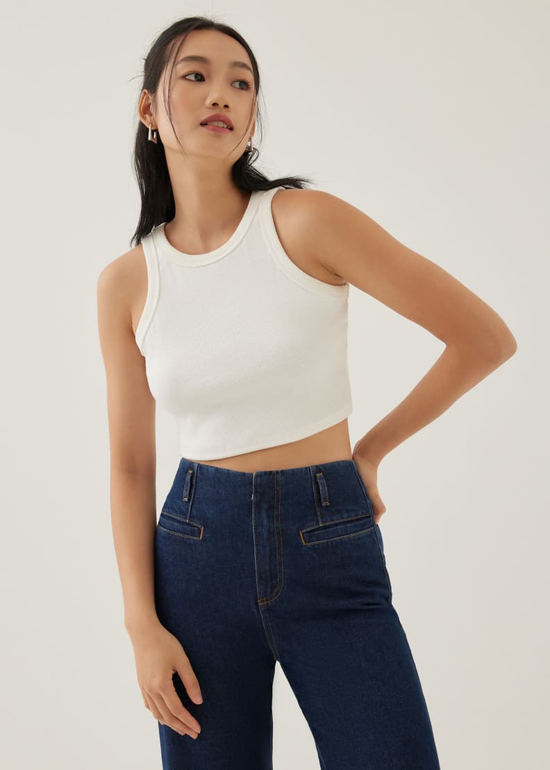 Jersey crop store top forever 21