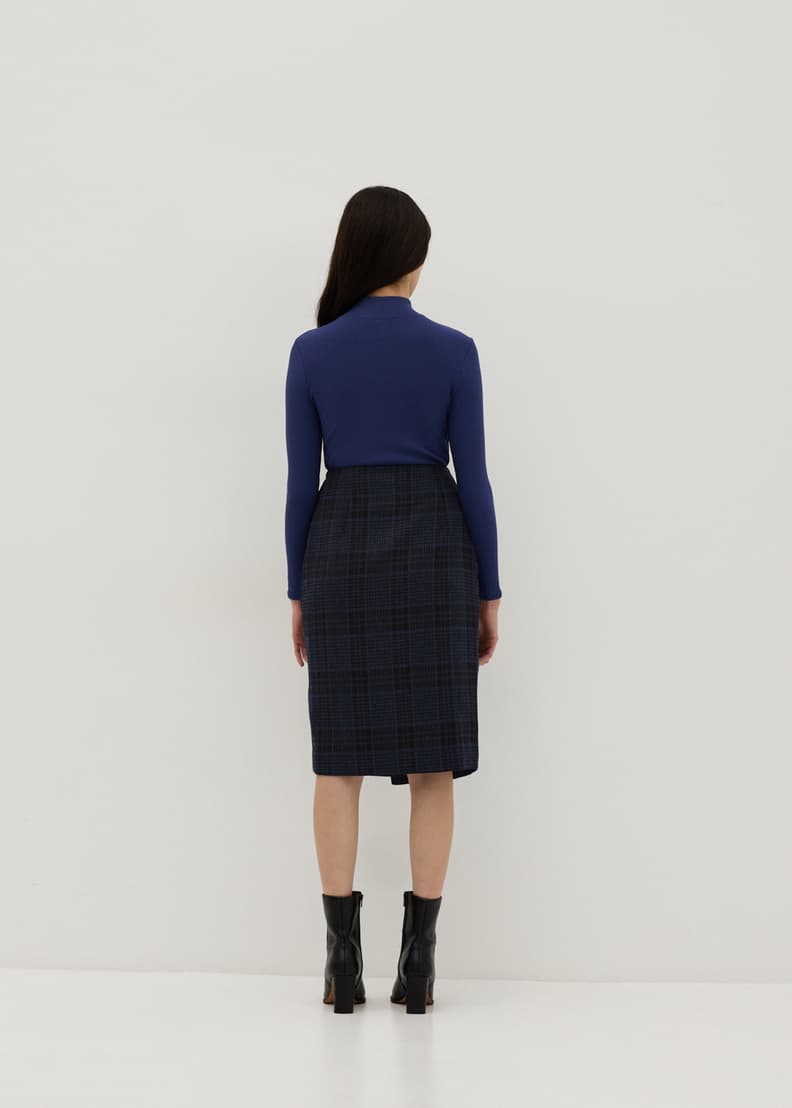 Buy Aurinda Plaid Asymmetrical Pencil Skirt Love Bonito Shop