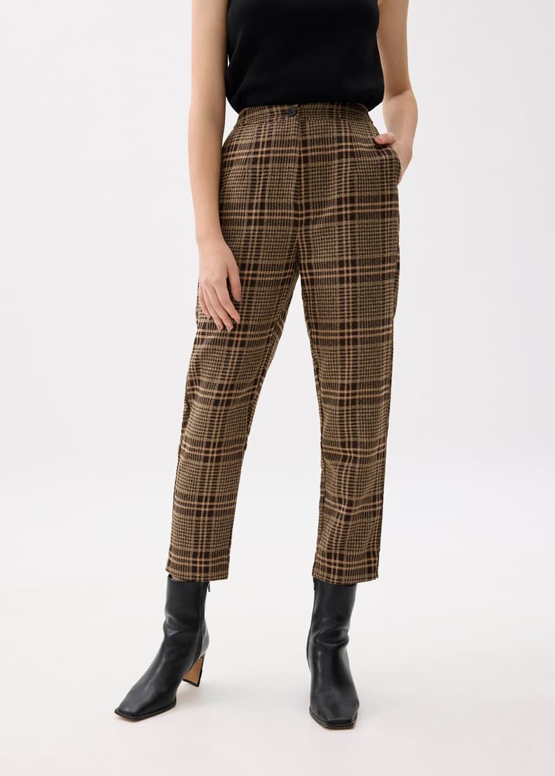 Tartan peg trousers shop