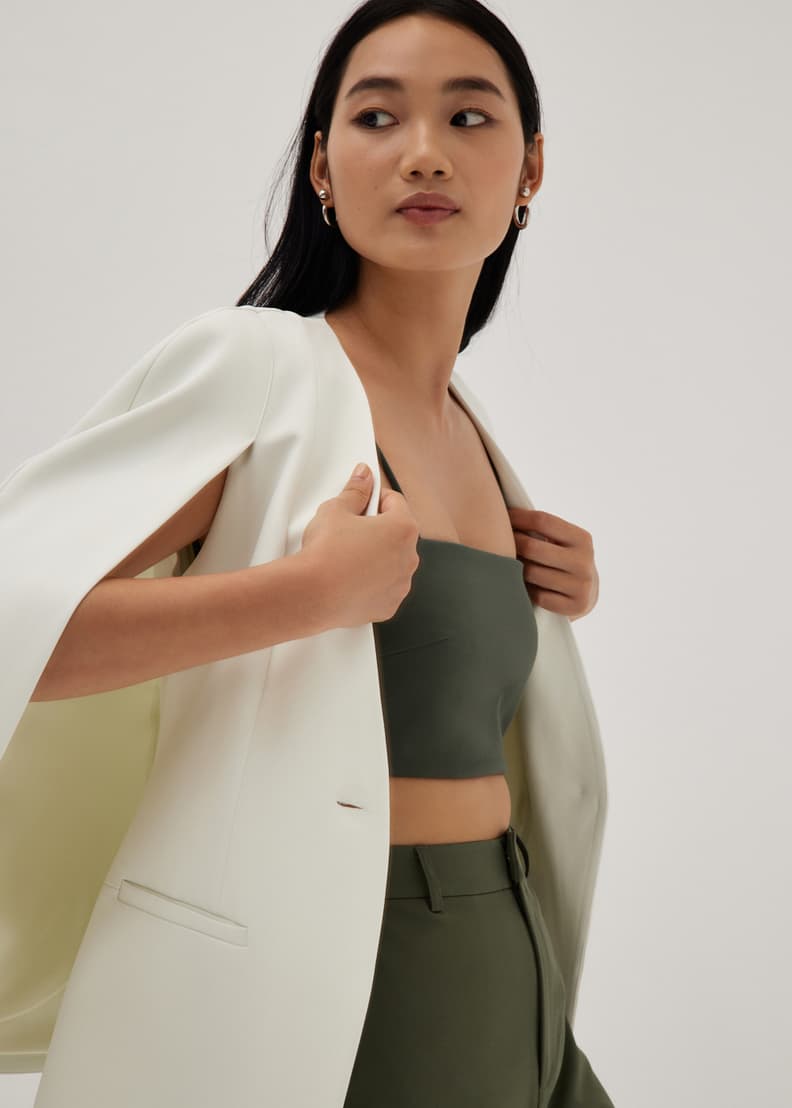 White cape sleeve blazer hotsell
