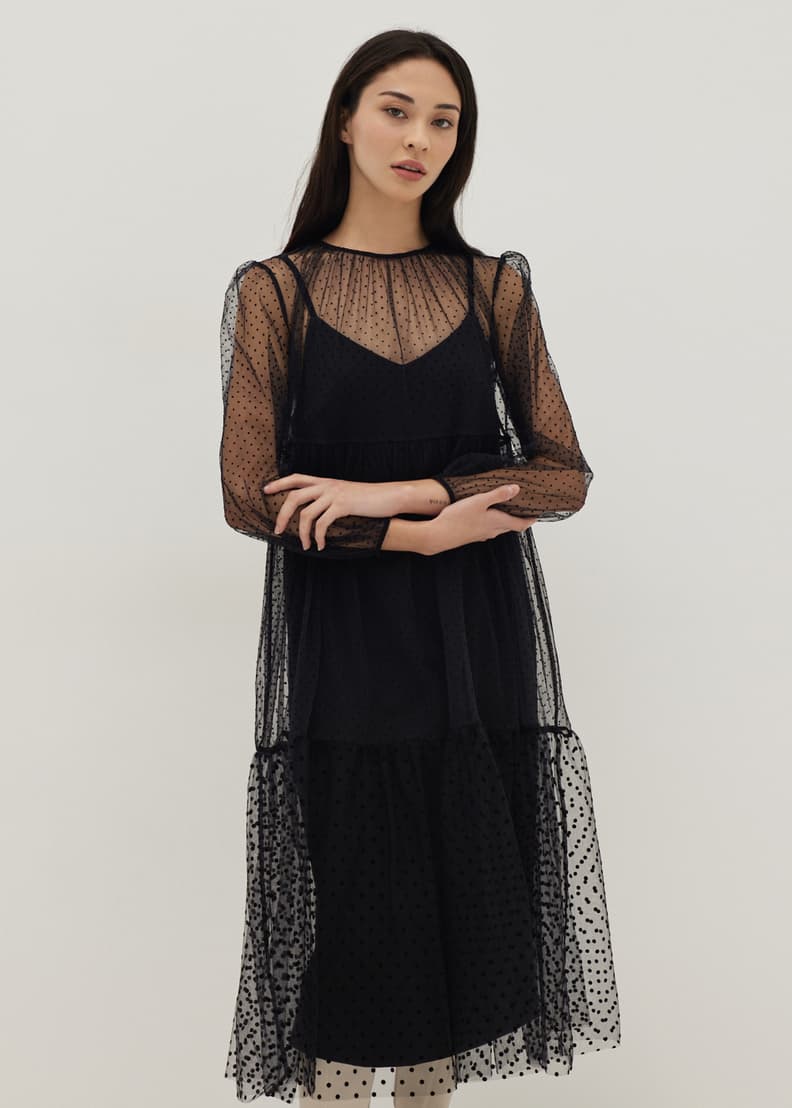 Leighton Polka Dot Tulle Dress Love Bonito ID