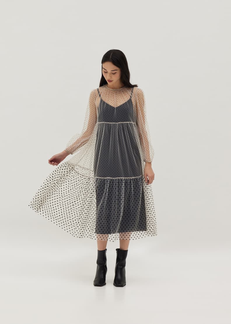 Polka dot tulle dress zara sale