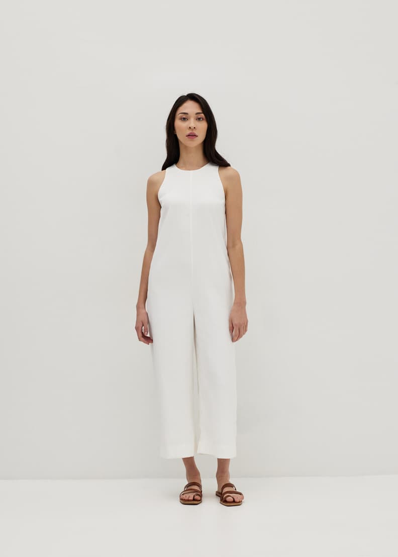 White wide leg best sale overalls