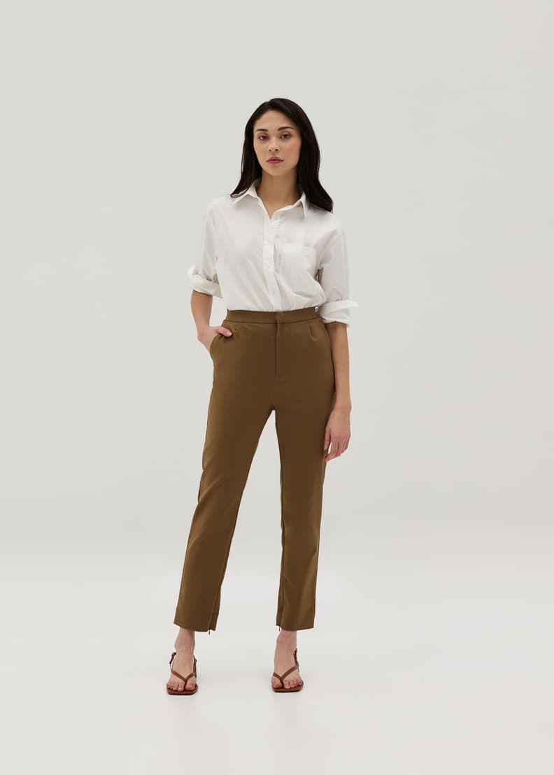 Next womens khaki best sale trousers