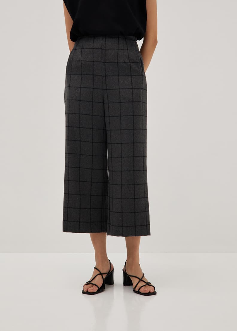 Checkered Wide Leg Culottes | Love, Bonito US