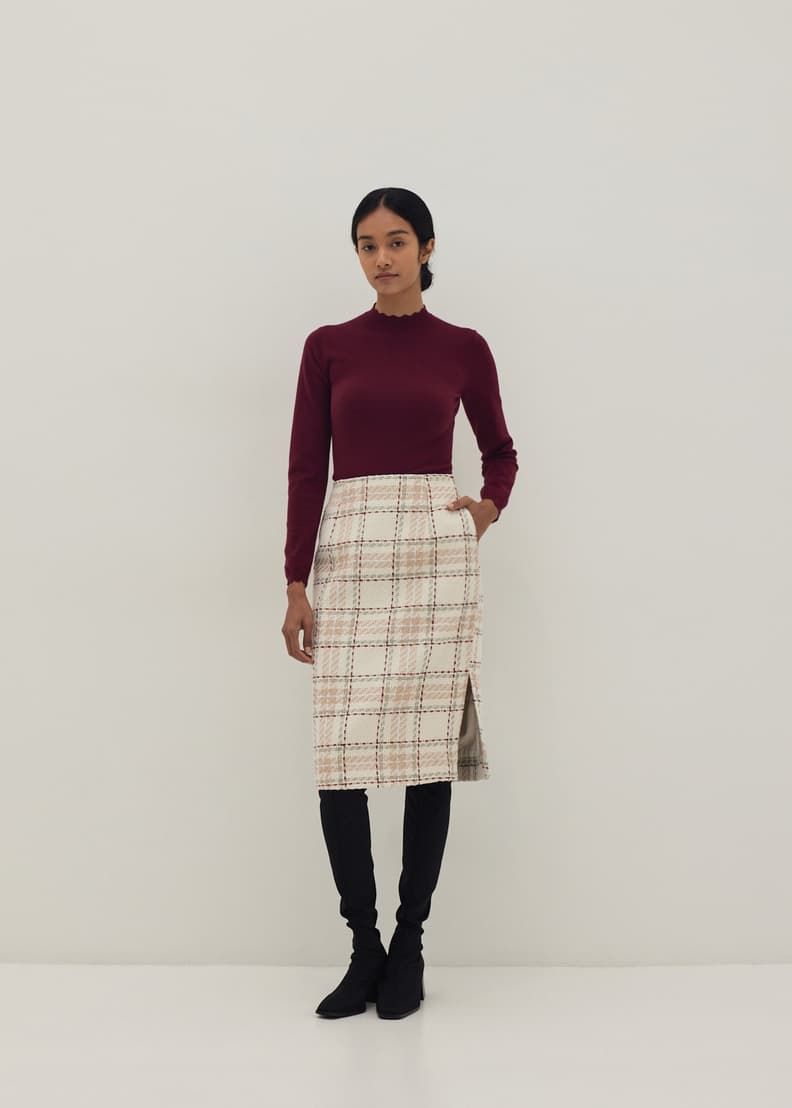 Plaid tube store skirt zara