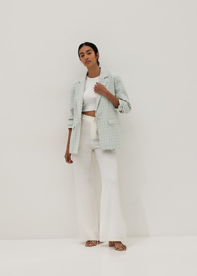 Checkered clearance oversized blazer