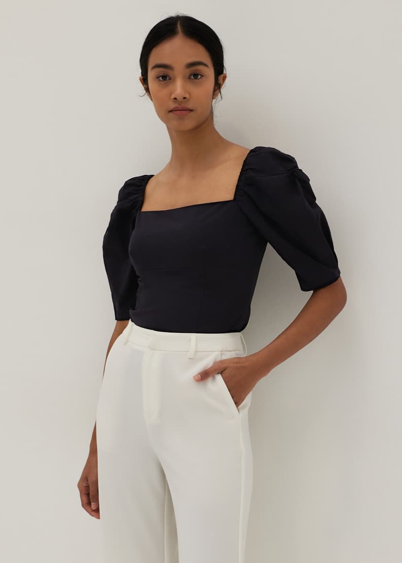 Puff sleeve best sale bustier top