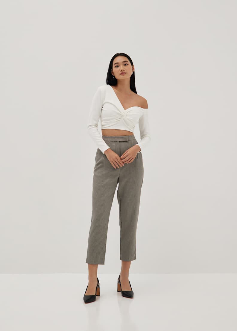 Grey peg deals leg trousers