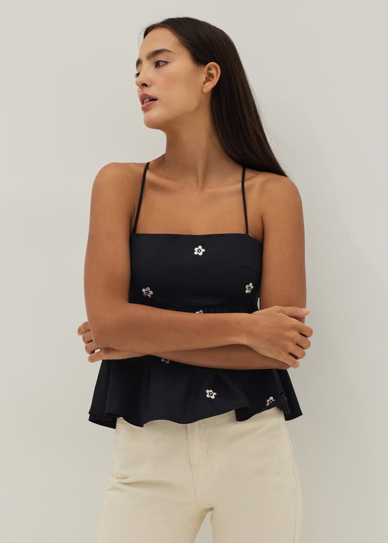 KYLIE LINEN CROPPED CAMISOLE