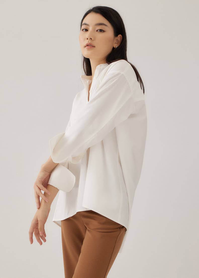 Mandarin collar shirt ladies online