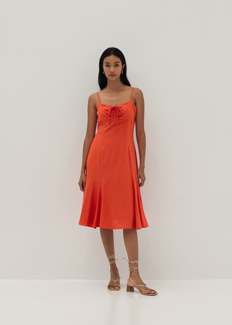 Brynn Fit & Flare Linen Dress | Love, Bonito US