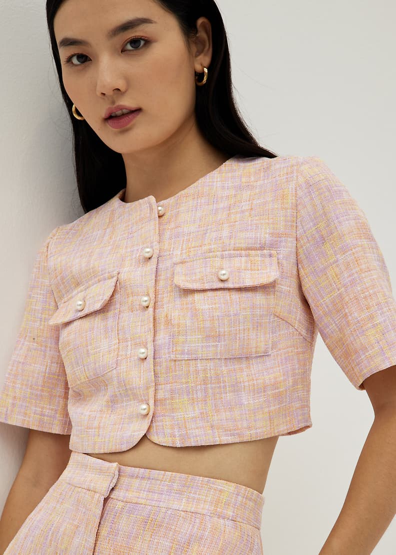 Sybil Twist Knit Bustier | Brilliant Pink | Aje – Aje ROW
