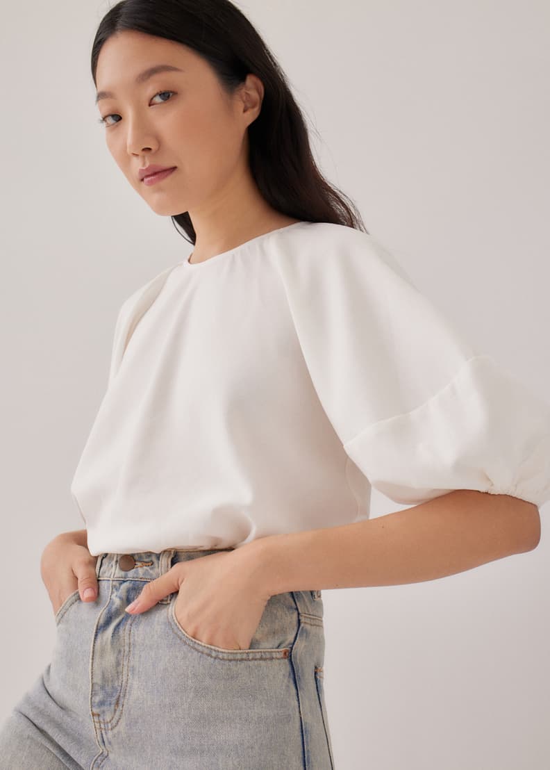 Lantern shop sleeve blouse